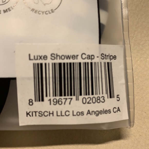 Recycled Polyester Luxe Shower Cap - Stripe - Picture 4 of 4